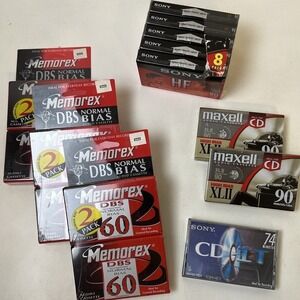 Sony HF Memorex DBS Maxwell High Bias Blank Cassette Tapes 14 New Deadstock